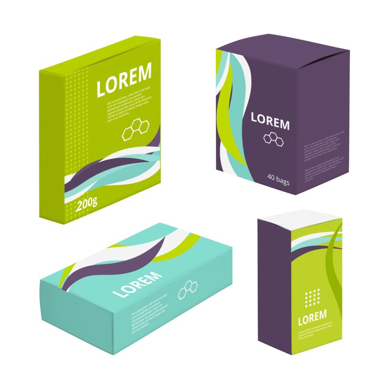 Design template of package. Identity of food packages Design template of package. Identity of food packages. Vector package for product, box packaging cardboard container illustration