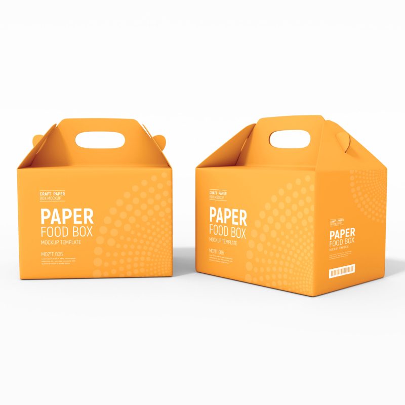 Paper Food Delivery Box Packaging Mockup Paper Food Delivery Box Packaging Mockup